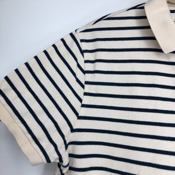 J.Crew Men's Black & off white (cream) Deck-striped polo size L - Picture 7 of 16